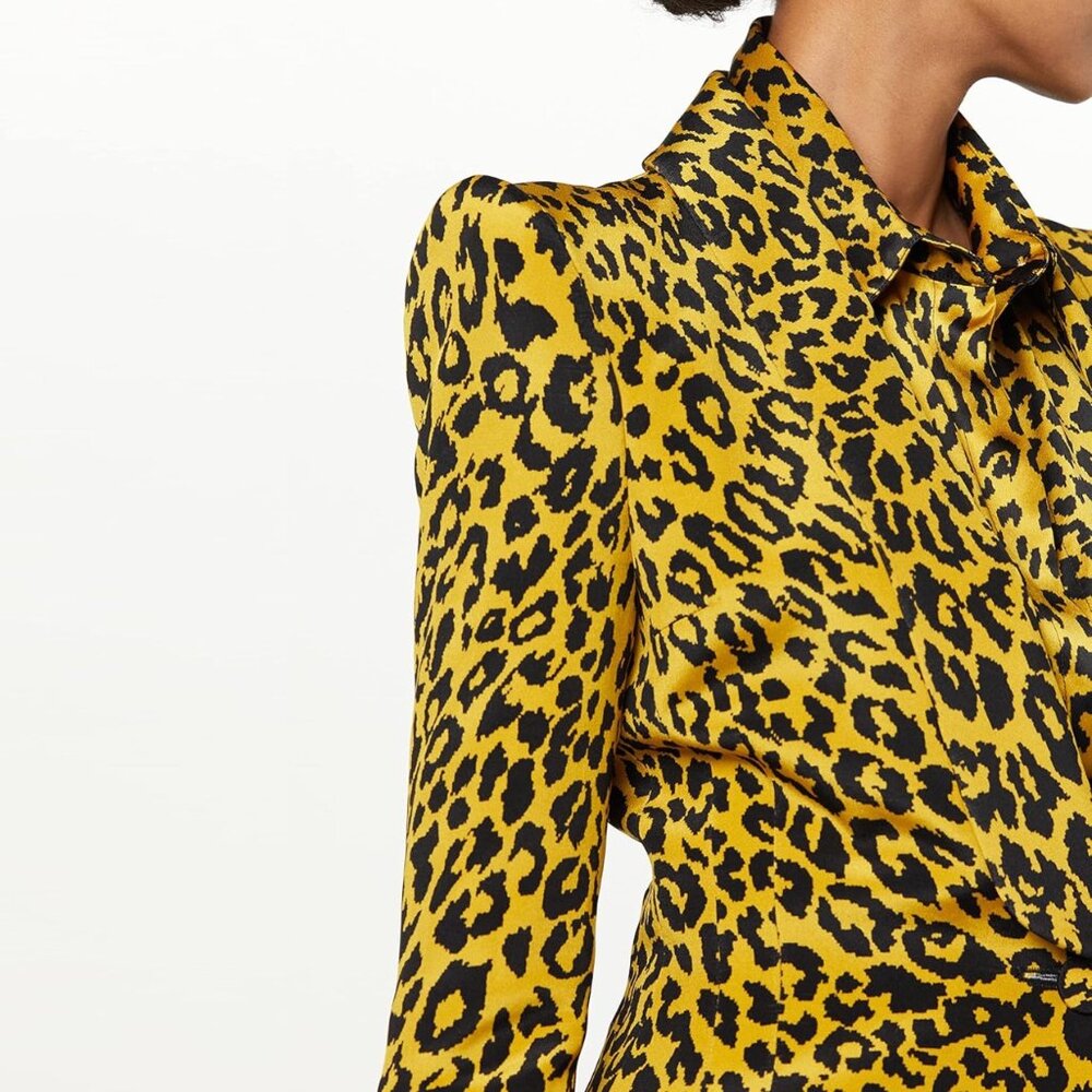 SERGIO HUDSON 100% Silk Cheetah Print Blazer - Picture 7 of 15